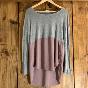 Meadow Rue High-Low Mixed Media Top